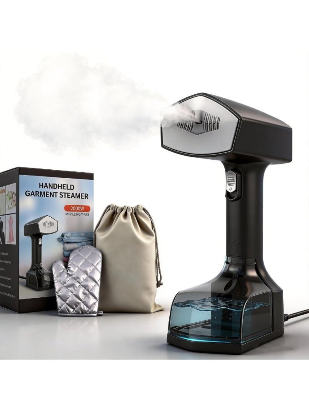 Powerful Handheld Garment Steamer - 2000W, Fast 10s Heat-Up, 350ml Tank